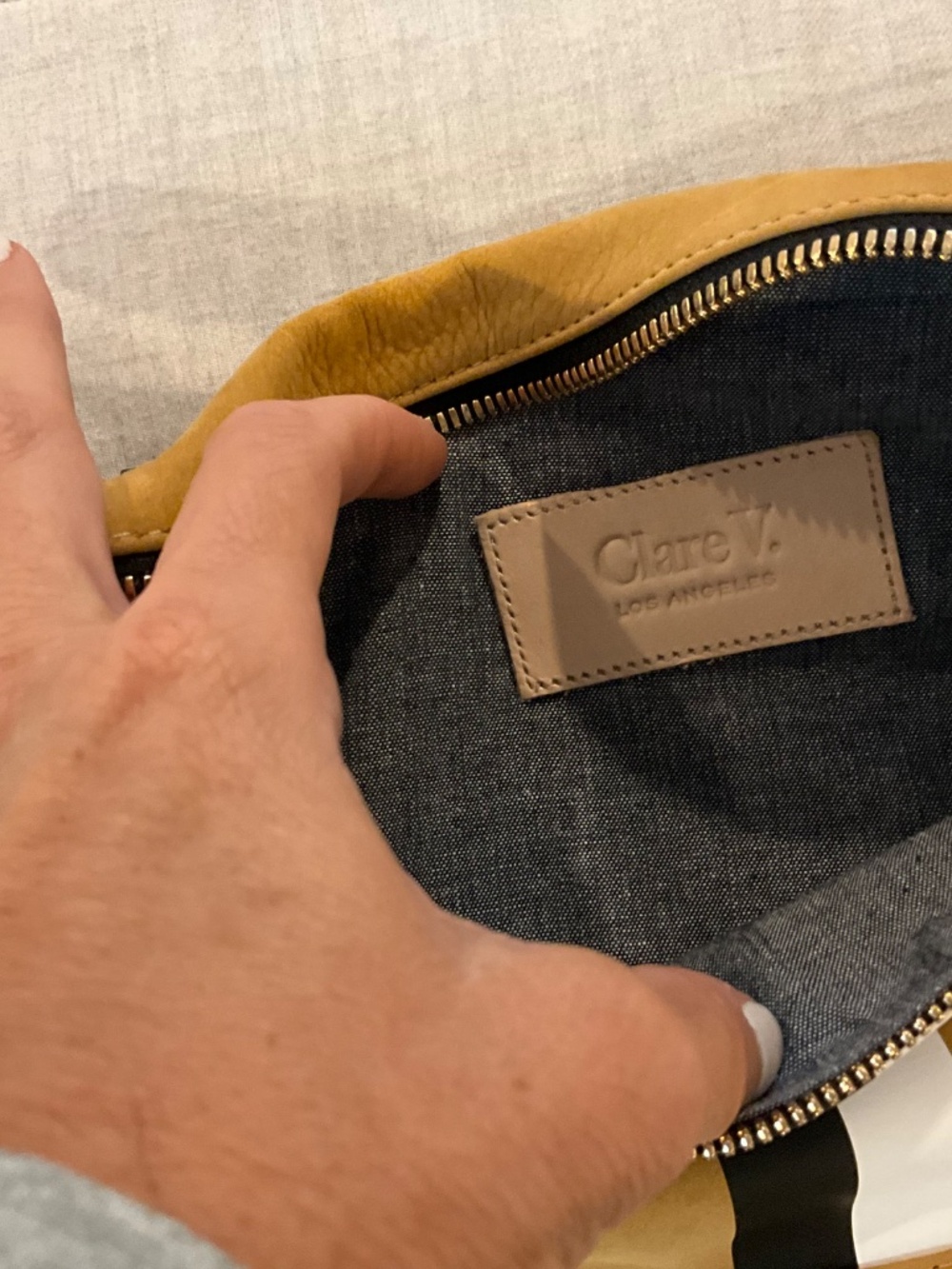 Clare V Tan Fanny pack with stripes - Picture 3 of 5